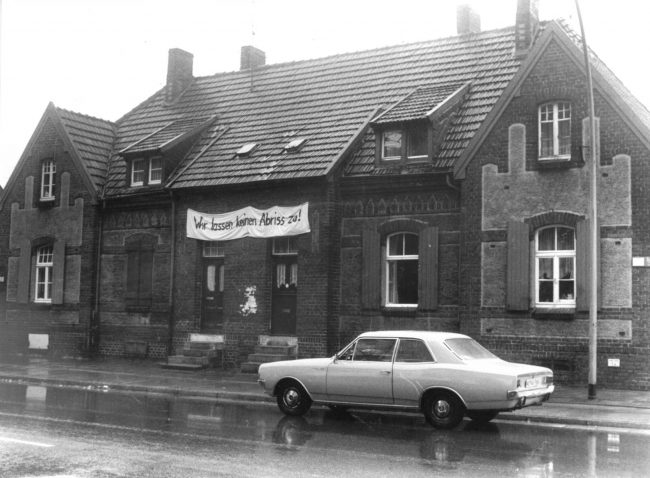 Bürgerinitiative Rheinpreußen-Siedlung (und Johannenhof) Homberg, Foto: Dieter Brunner, 1977.