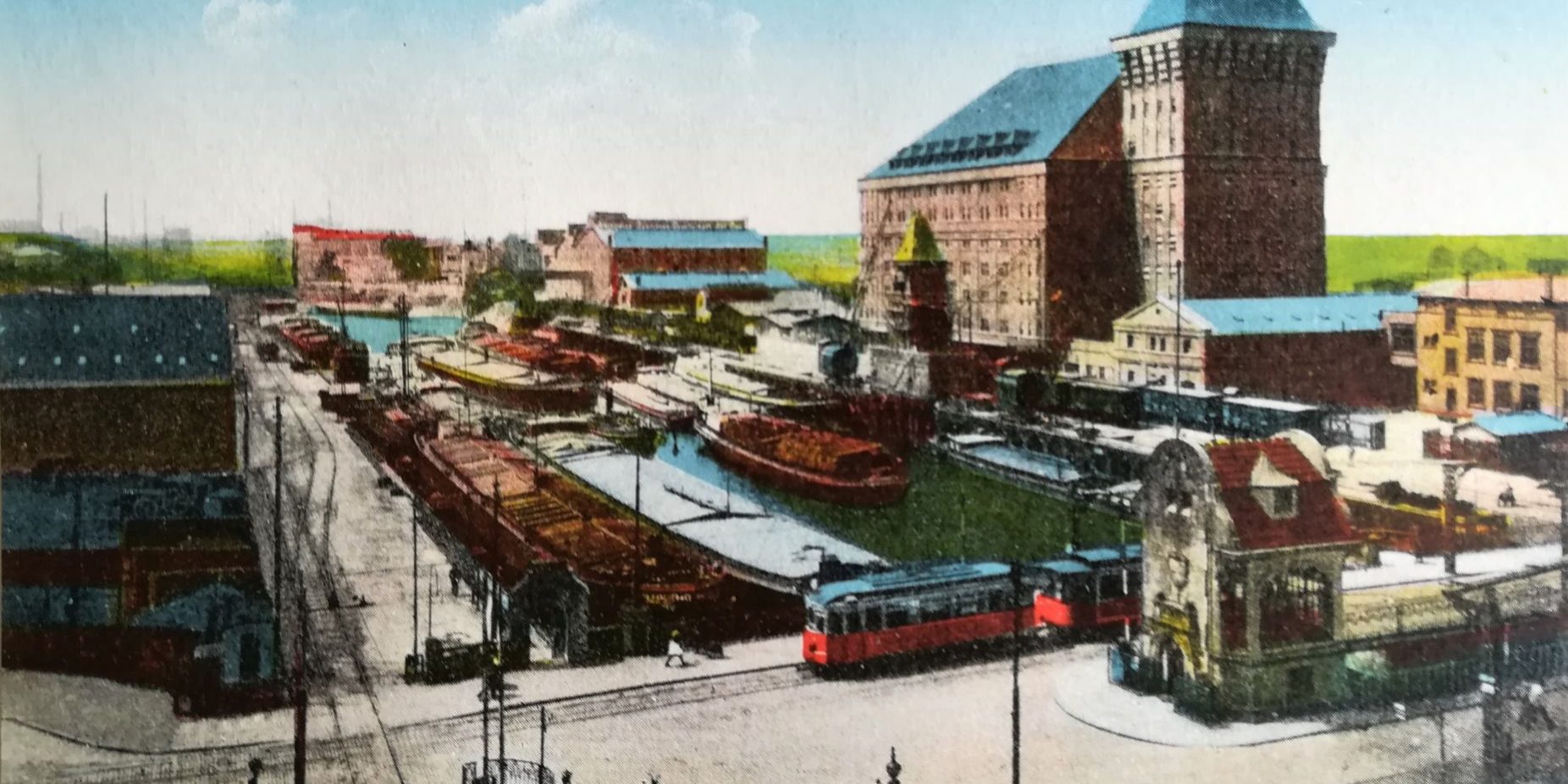 Hafenpartie farbig ca. 1925; Quelle: Stadtarchiv-Duisburg Hafenpartie farbig ca. 1925; Quelle: Stadtarchiv-Duisburg