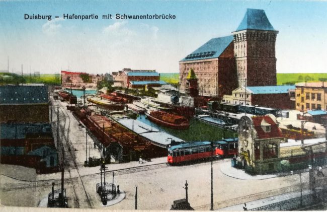 Hafenpartie farbig ca. 1925; Quelle: Stadtarchiv-Duisburg